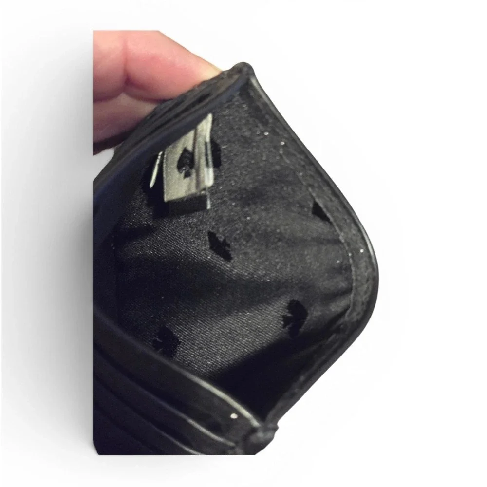 NWOT Kate Spade New York Black Glitter Slim Card Holder Wallet